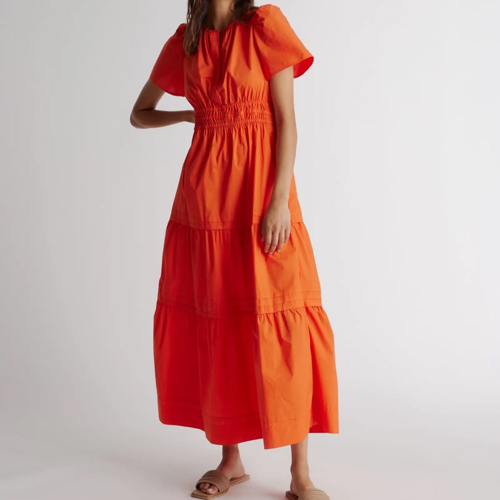Quince Organic Tiered Maxi Dress Size M